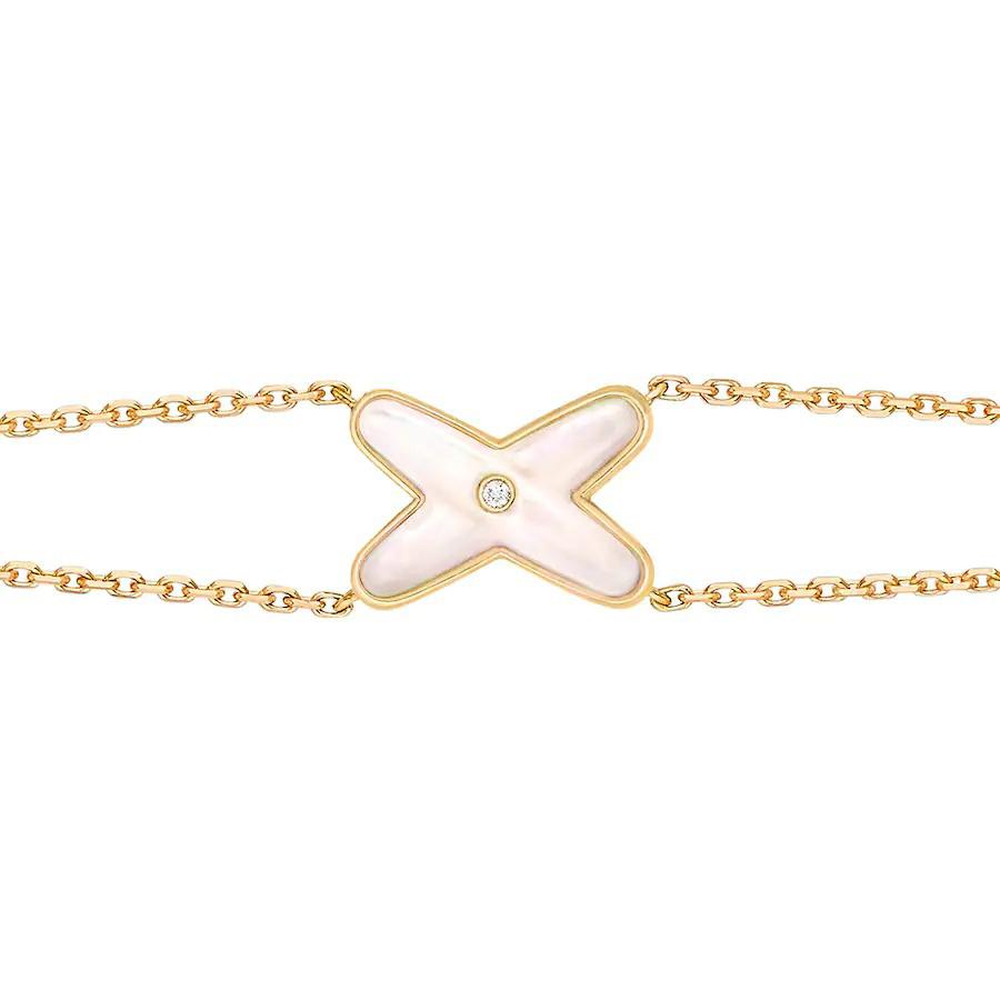 [⭐Aura]JEUX BRACELET WHITE MOP GOLD 1 DIAMOND