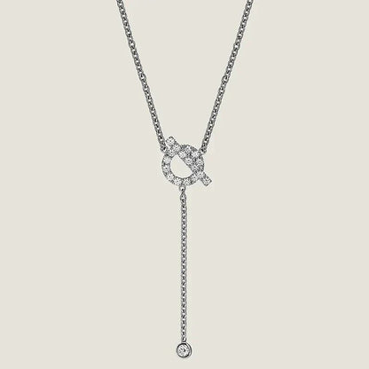 [⭐Aura]FINESSE SILVER DIAMOND NECKLACE