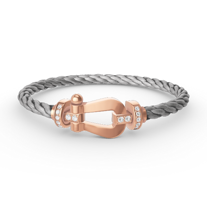 [⭐Aura]FORCE LARGE HORSESHOE HALF DIAMOND BRACELET ROSE GOLD