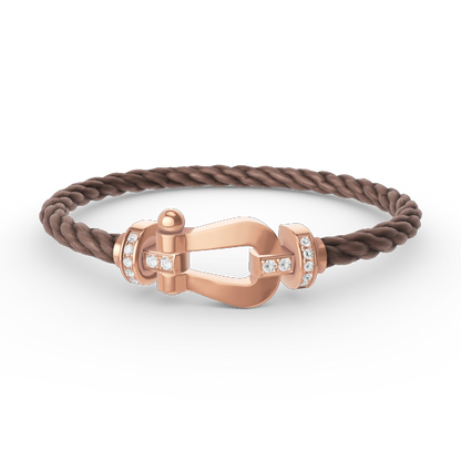 [⭐Aura]FORCE LARGE HORSESHOE HALF DIAMOND BRACELET ROSE GOLD
