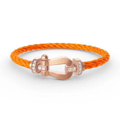 [⭐Aura]FORCE LARGE HORSESHOE HALF DIAMOND BRACELET ROSE GOLD