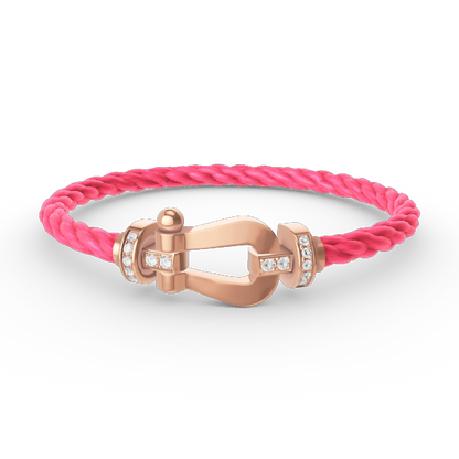 [⭐Aura]FORCE LARGE HORSESHOE HALF DIAMOND BRACELET ROSE GOLD