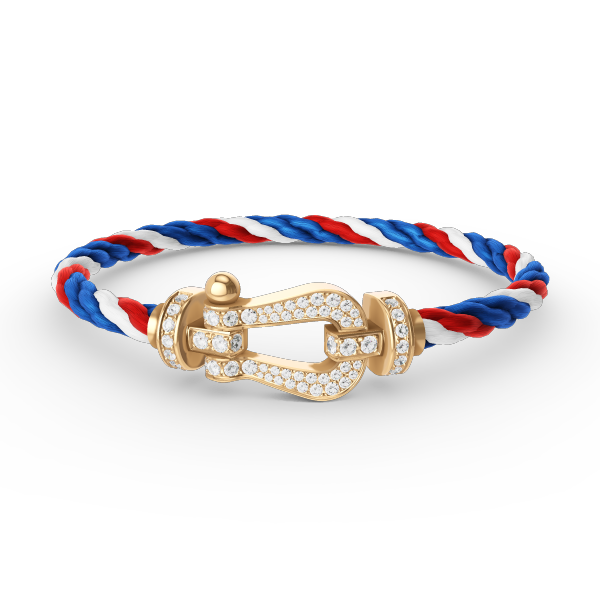 [⭐Aura]FORCE LARGE HORSESHOE FULL DIAMOND BRACELET GOLD