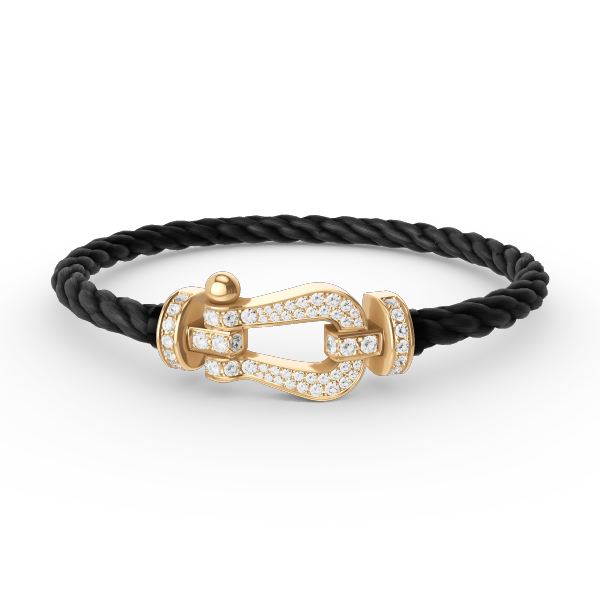 [⭐Aura]FORCE LARGE HORSESHOE FULL DIAMOND BRACELET GOLD