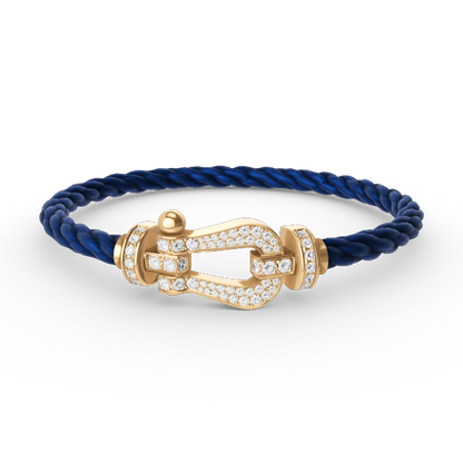 [⭐Aura]FORCE LARGE HORSESHOE FULL DIAMOND BRACELET GOLD