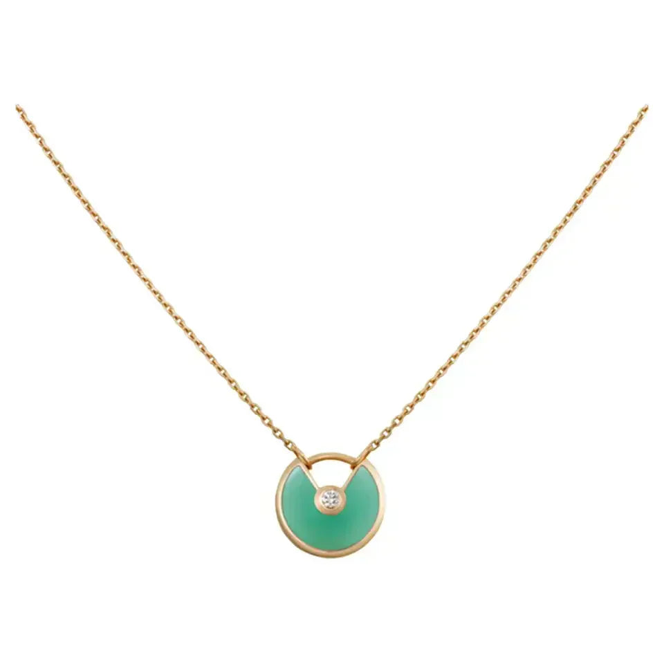 [⭐Aura]AMULETTE GOLD MALACHITE NECKLACE