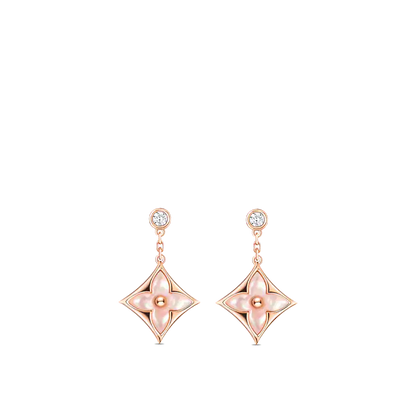 [⭐Aura]DOUBLE STAR PINK GOLD MOP DROP EARRINGS