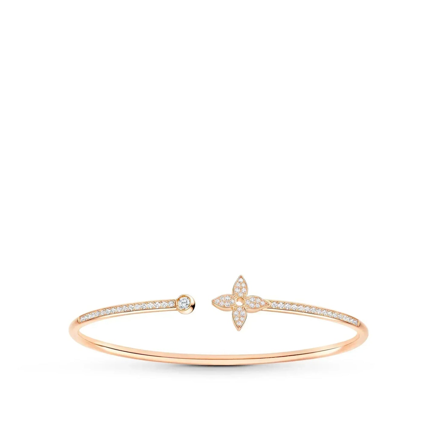 [⭐Aura]IDYLLE PINK GOLD OPEN BRACELET DIAMOND PAVED