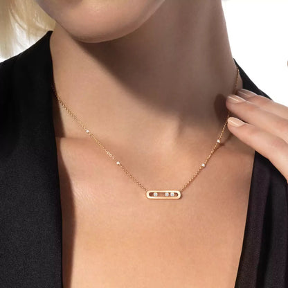 [⭐Aura] Baby Move Gold Diamond Necklace