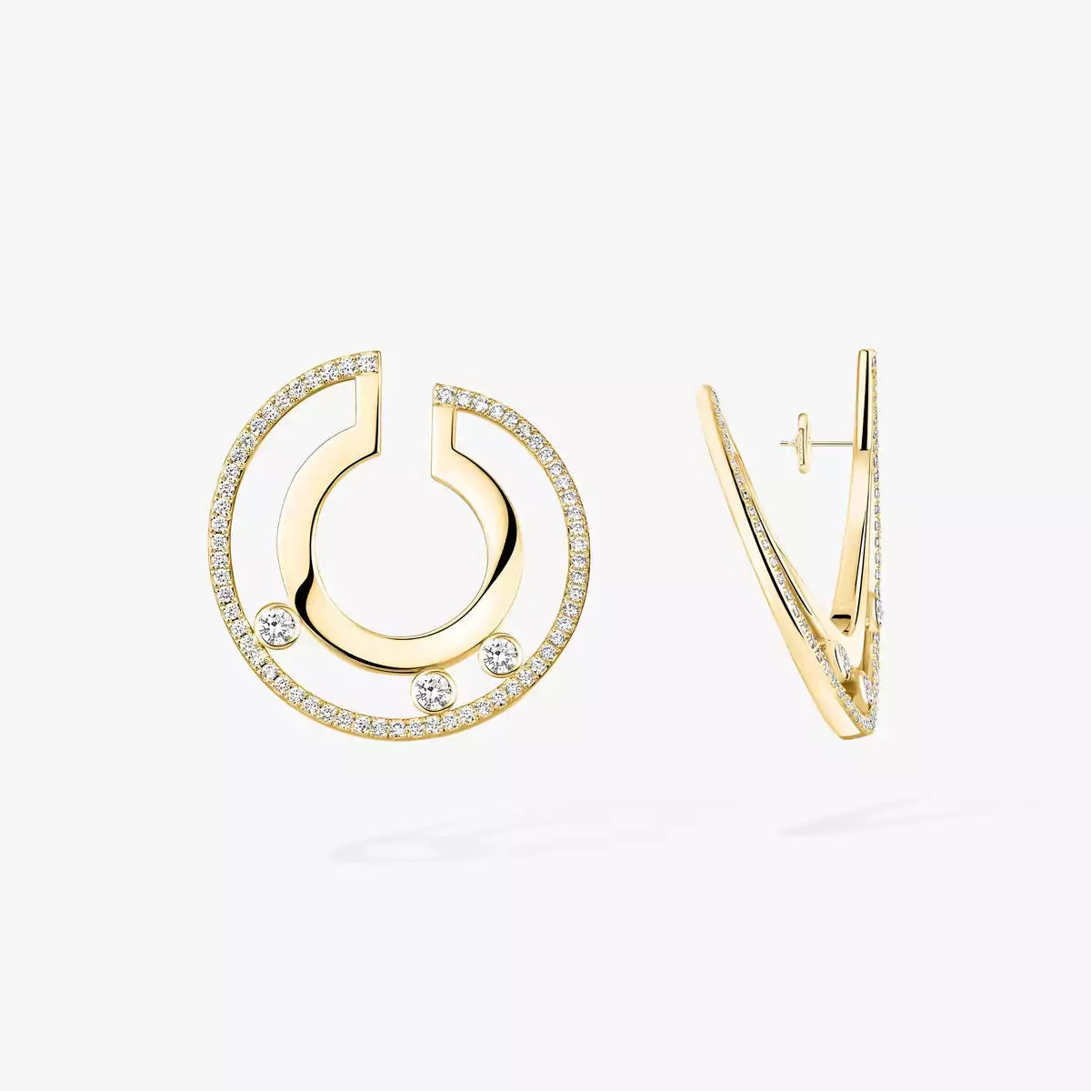 [⭐Aura]Move Romane Small Diamond Hoop Earrings