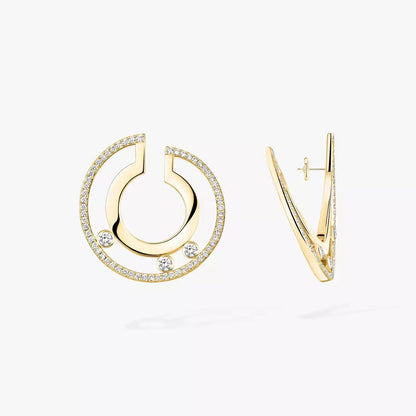 [⭐Aura]Move Romane Small Diamond Hoop Earrings