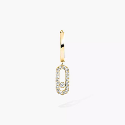 [⭐Aura]Move Uno Single Diamond Hoop Earring