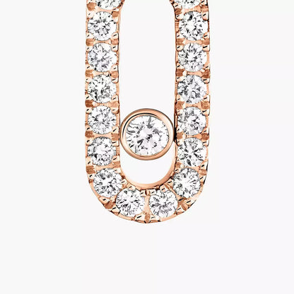 [⭐Aura]Move Uno Single Diamond Hoop Earring