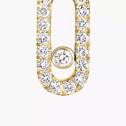[⭐Aura]Move Uno Single Diamond Hoop Earring