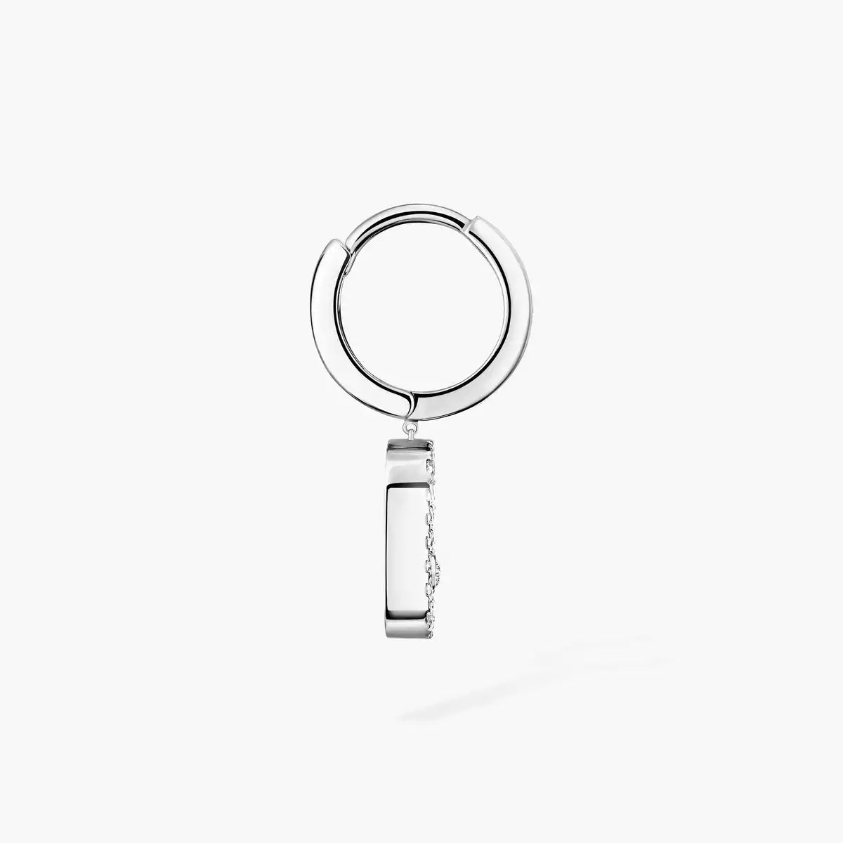 [⭐Aura]Move Uno Single Diamond Hoop Earring