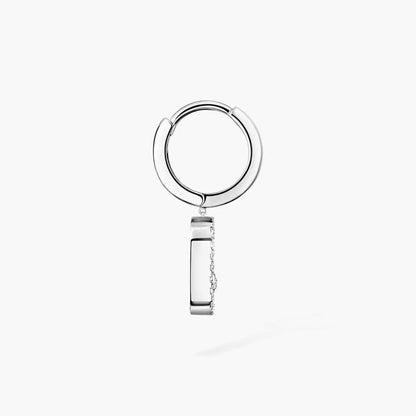 [⭐Aura]Move Uno Single Diamond Hoop Earring