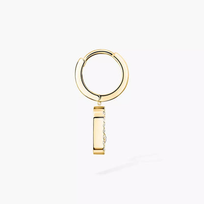 [⭐Aura]Move Uno Single Diamond Hoop Earring