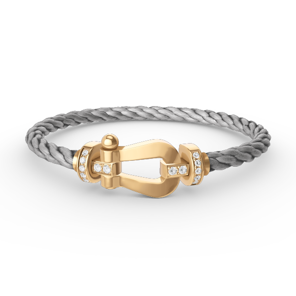 [⭐Aura]FORCE LARGE HORSESHOE HALF DIAMOND BRACELET GOLD
