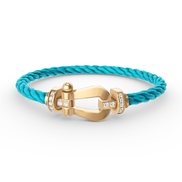 [⭐Aura]FORCE LARGE HORSESHOE HALF DIAMOND BRACELET GOLD