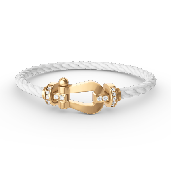 [⭐Aura]FORCE LARGE HORSESHOE HALF DIAMOND BRACELET GOLD