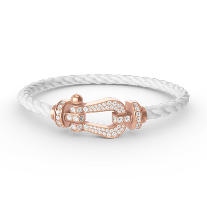 [⭐Aura]FORCE LARGE HORSESHOE FULL DIAMOND BRACELET ROSE GOLD