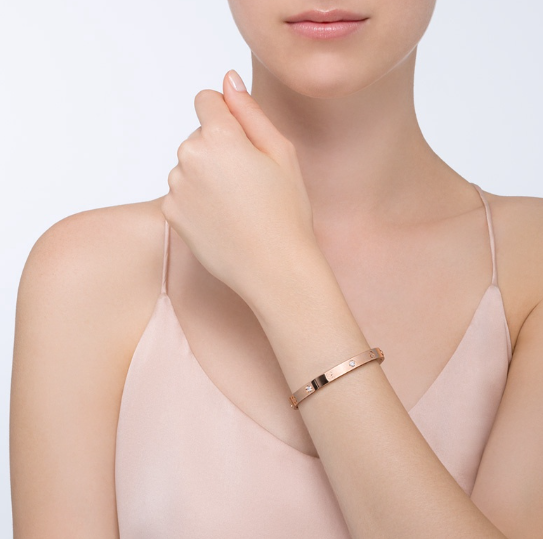 [⭐Aura]LOVE BRACELET 6.1MM 4 DIAMONDS