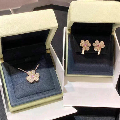 [⭐Aura]FRIVOLE ROSE GOLD FLOWER DIAMOND NECKLACE