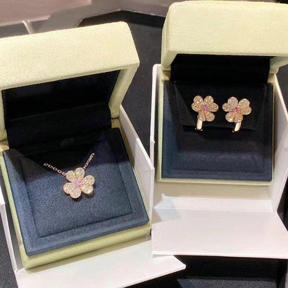 [⭐Aura]FRIVOLE ROSE GOLD FLOWER DIAMOND NECKLACE