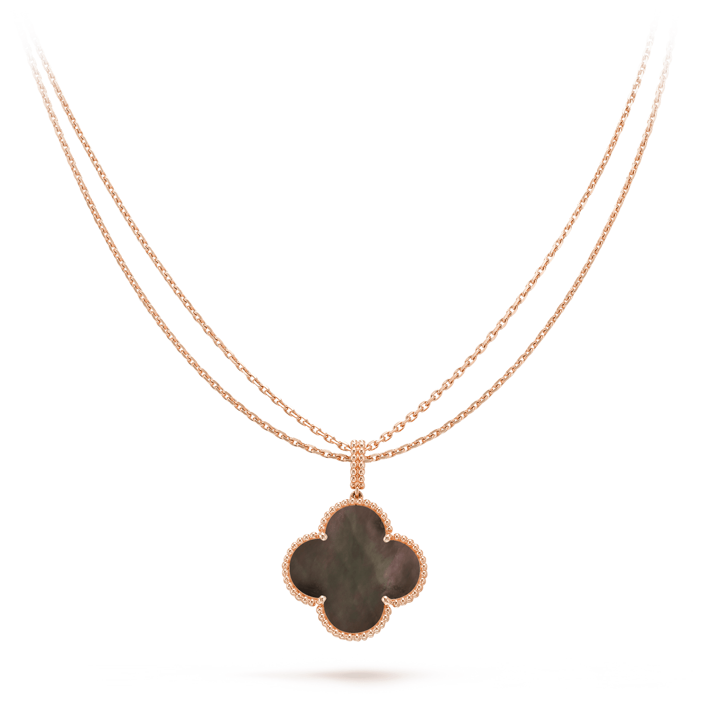 [⭐Aura]CLOVER 25MM GOLD DARK MOP BIG CLOVER NECKLACE