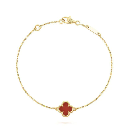 [⭐Aura]CLOVER  CARNELIAN SINGLE FLOWER BRACELET