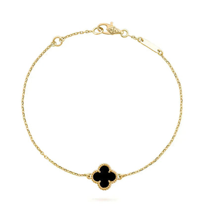 [⭐Aura]CLOVER ONYX SINGLE FLOWER BRACELET
