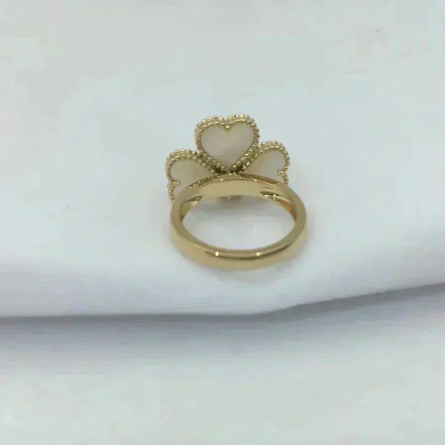 [⭐Aura]SWEET CLOVER WHITE MOP RING