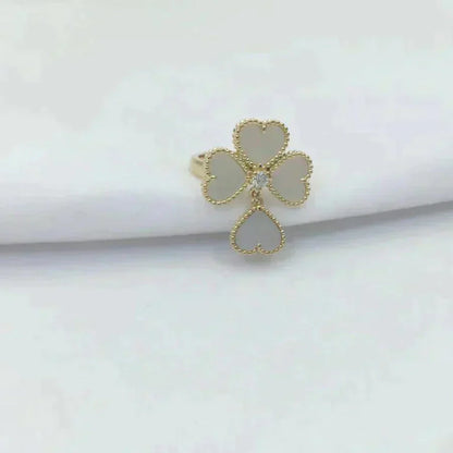 [⭐Aura]SWEET CLOVER WHITE MOP RING