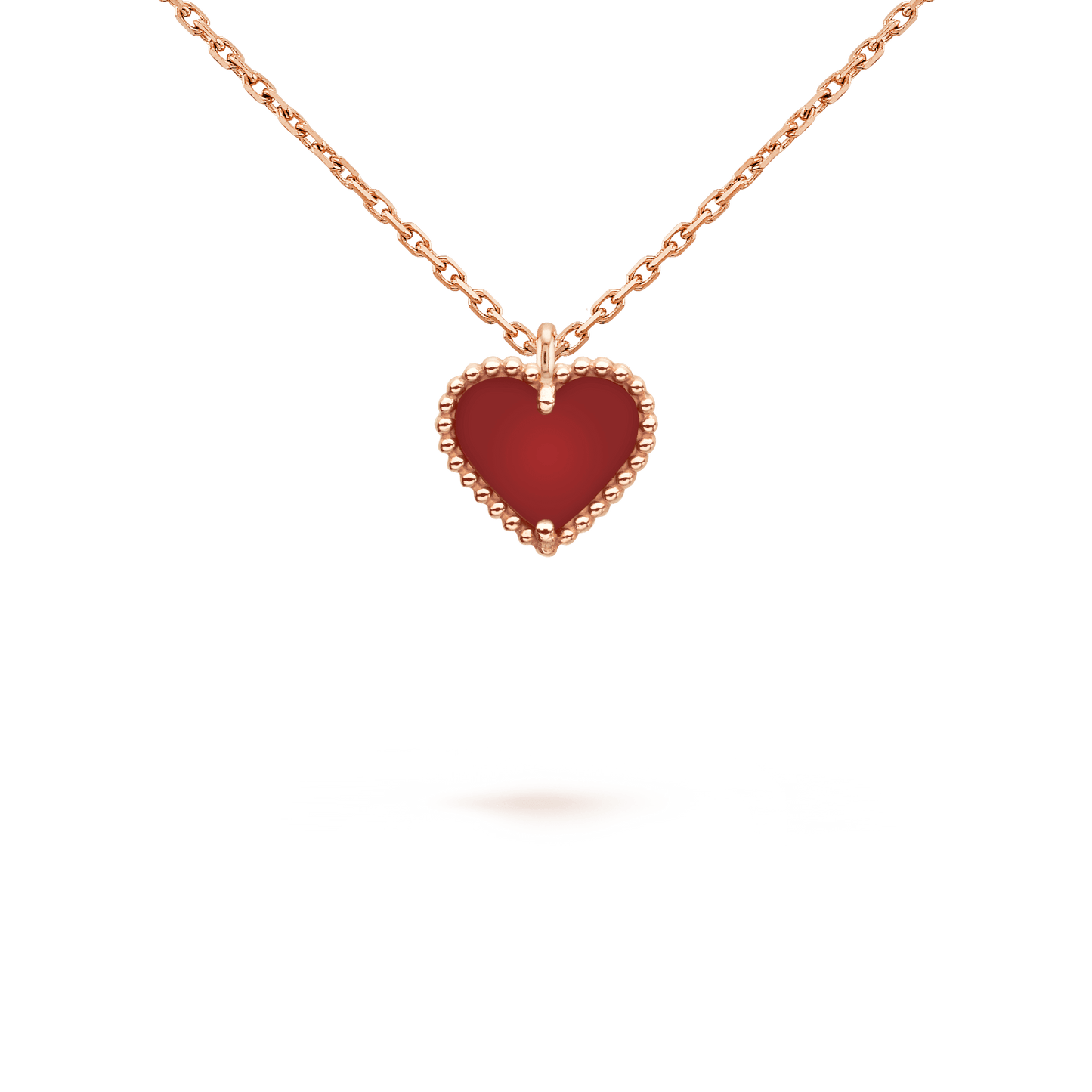 [⭐Aura]SWEET CLOVER CARNELIAN HEART NECKLACE