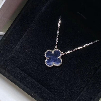 [⭐Aura]CLOVER 15MM PIETERSITE NECKLACE SILVER