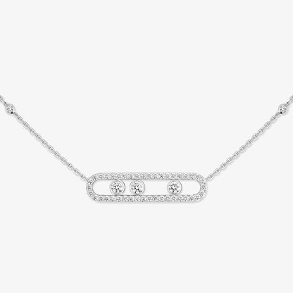 [⭐Aura] Move Pave_ Rose Gold Diamond Necklace