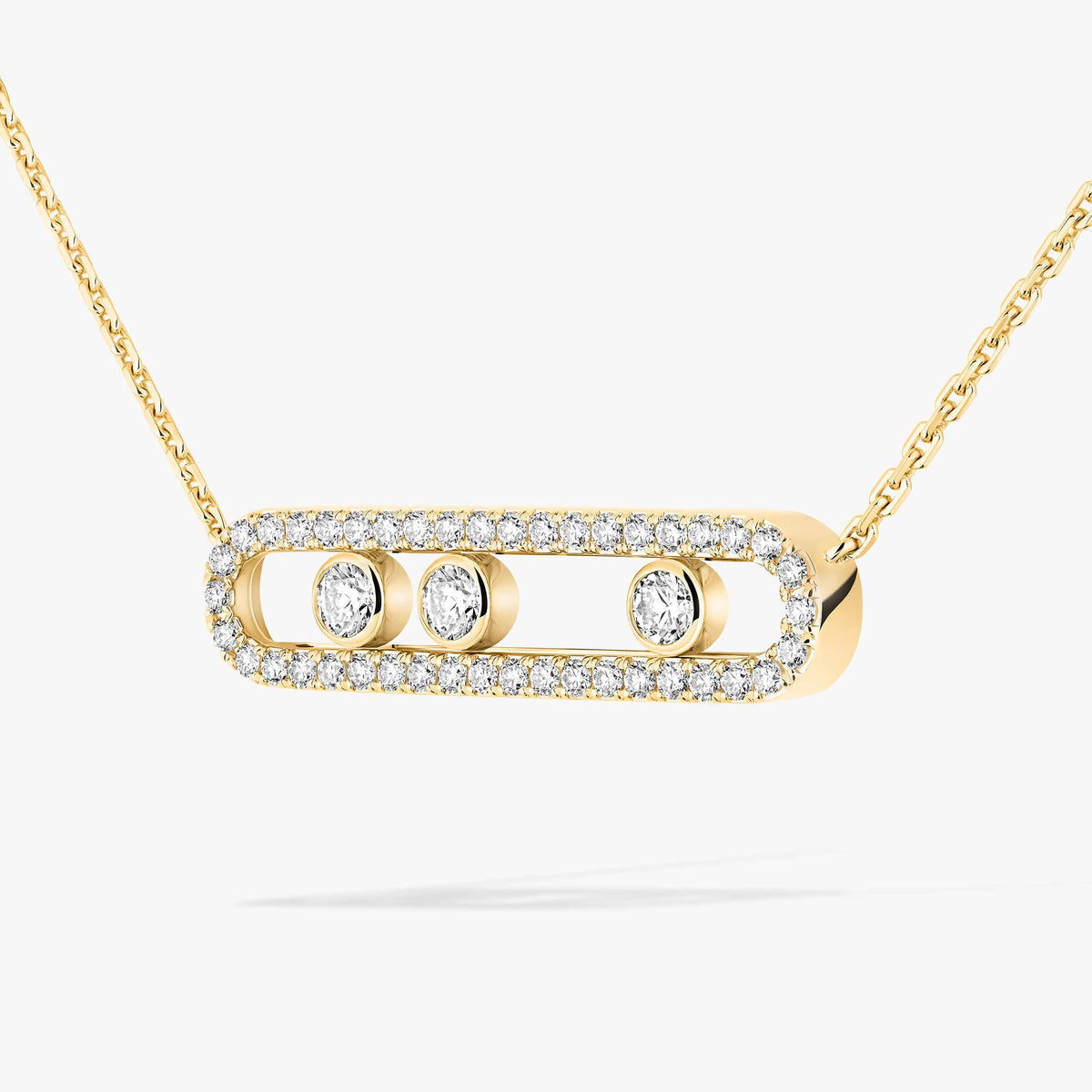 [⭐Aura] Move Pave_ Rose Gold Diamond Necklace