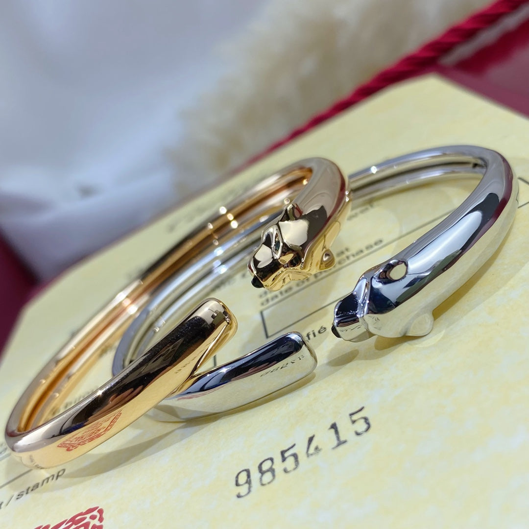 [⭐Aura]PANTHERE SILVER OPEN BRACELET