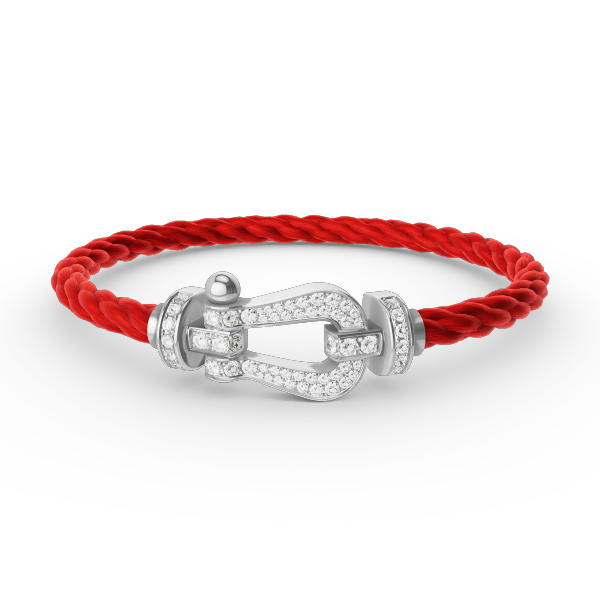 [⭐Aura]FORCE LARGE HORSESHOE FULL DIAMOND BRACELET SILVER